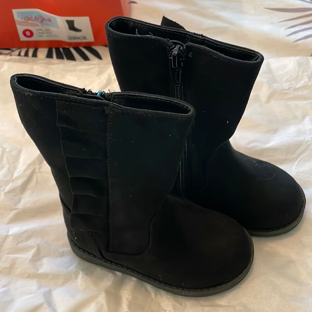 Cat & Jack reva ruffle black boots